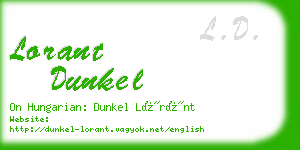 lorant dunkel business card